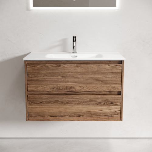 Тумба под раковину Sancos Libra LB80ECH 80х50 подвесная цвет коричневый - фото 4